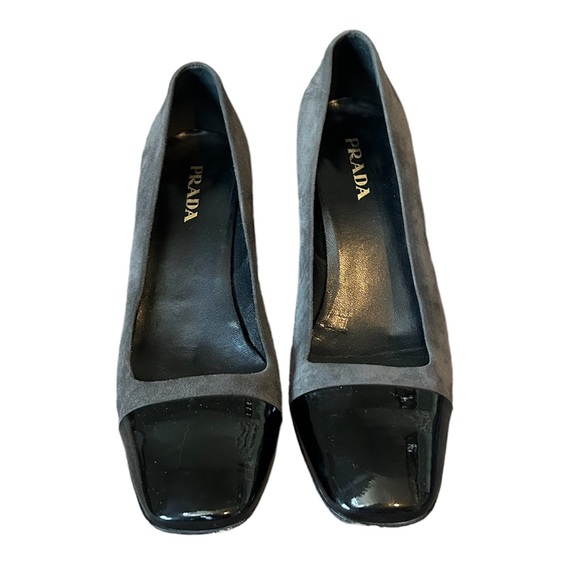 Grey/Black Prada 39.5 Heels - Picture 1 of 12